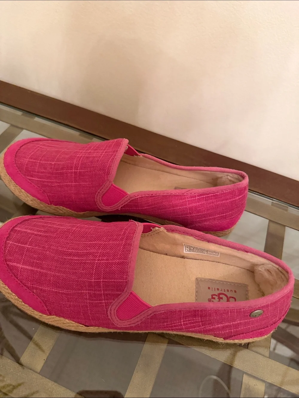 UGG Hot Pink Canvas Slip-On Espadrilles